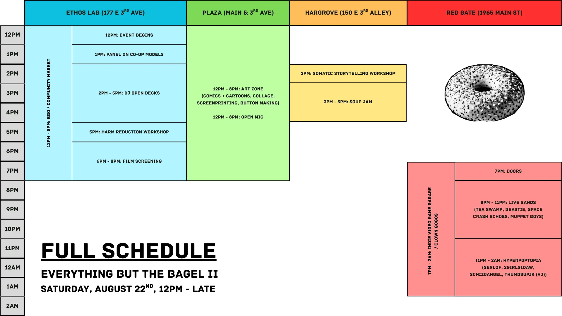 Everything But the Bagel 2 schedule